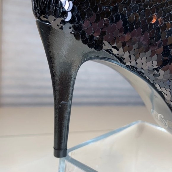 Chinese Laundry Ruthy Black Sequin Pointed Toe High Heel Pumps Women's 10 - Picture 11 of 12